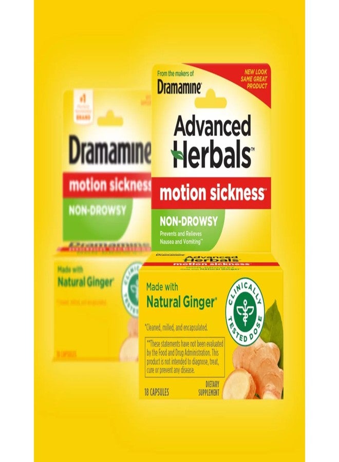 Dramamine Advanced Herbals Non-Drowsy Motion Sickness Relief Caplets, 18 Count (Pack of 3) - Image 4